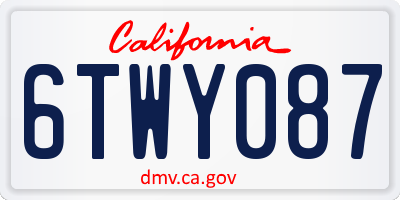 CA license plate 6TWY087