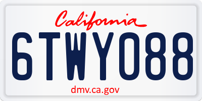CA license plate 6TWY088