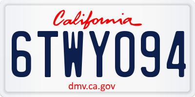 CA license plate 6TWY094