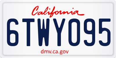 CA license plate 6TWY095