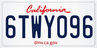 CA license plate 6TWY096