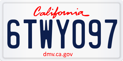 CA license plate 6TWY097