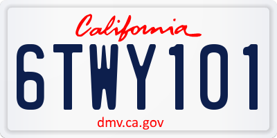 CA license plate 6TWY101