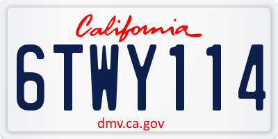 CA license plate 6TWY114