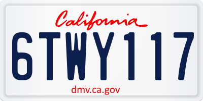 CA license plate 6TWY117