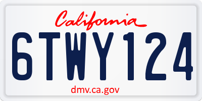 CA license plate 6TWY124