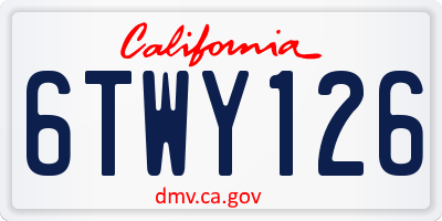 CA license plate 6TWY126