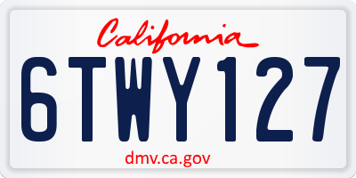 CA license plate 6TWY127