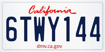 CA license plate 6TWY144