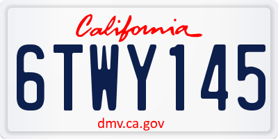 CA license plate 6TWY145