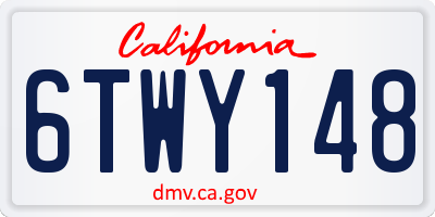 CA license plate 6TWY148