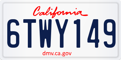 CA license plate 6TWY149