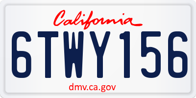 CA license plate 6TWY156
