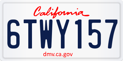 CA license plate 6TWY157