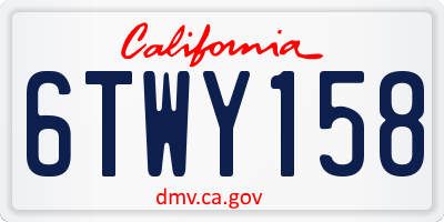 CA license plate 6TWY158