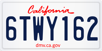 CA license plate 6TWY162