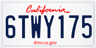 CA license plate 6TWY175