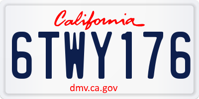 CA license plate 6TWY176