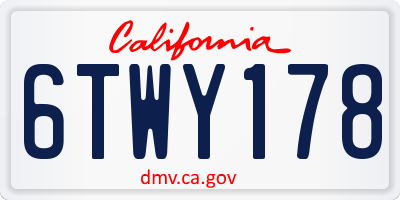 CA license plate 6TWY178