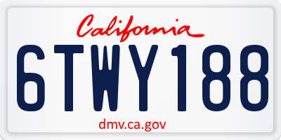 CA license plate 6TWY188