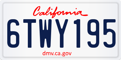 CA license plate 6TWY195