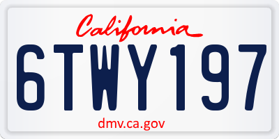 CA license plate 6TWY197