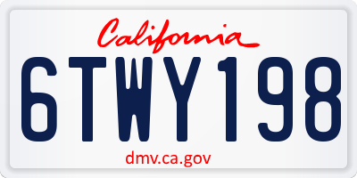 CA license plate 6TWY198