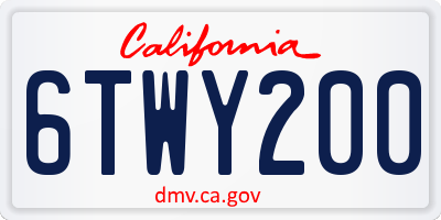 CA license plate 6TWY200