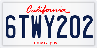 CA license plate 6TWY202