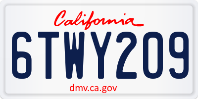 CA license plate 6TWY209