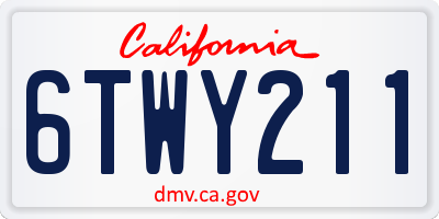 CA license plate 6TWY211