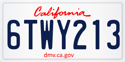 CA license plate 6TWY213