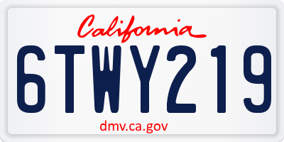CA license plate 6TWY219