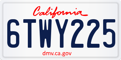 CA license plate 6TWY225