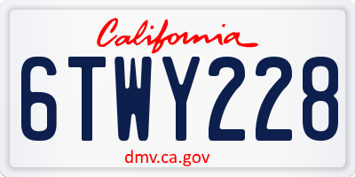 CA license plate 6TWY228