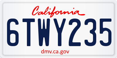 CA license plate 6TWY235