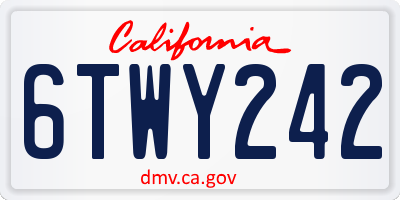 CA license plate 6TWY242