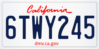 CA license plate 6TWY245