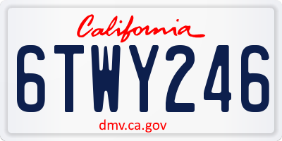 CA license plate 6TWY246