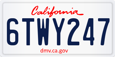 CA license plate 6TWY247