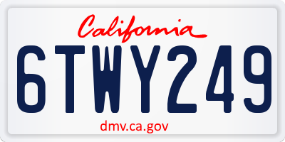 CA license plate 6TWY249