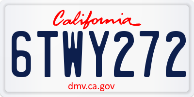 CA license plate 6TWY272