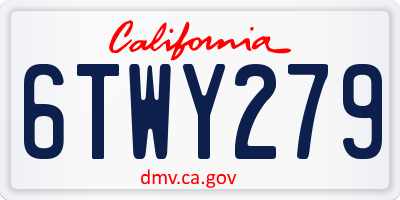 CA license plate 6TWY279