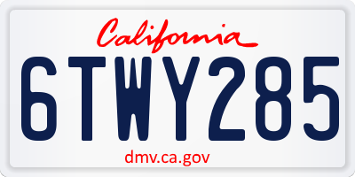 CA license plate 6TWY285