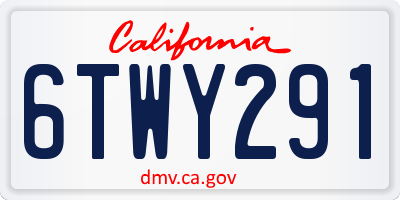 CA license plate 6TWY291