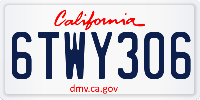 CA license plate 6TWY306