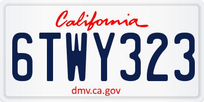 CA license plate 6TWY323