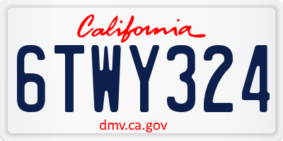 CA license plate 6TWY324