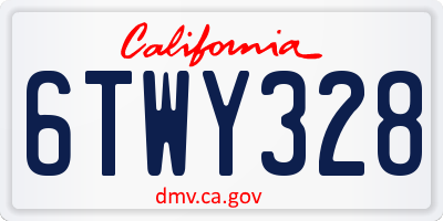 CA license plate 6TWY328