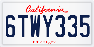 CA license plate 6TWY335